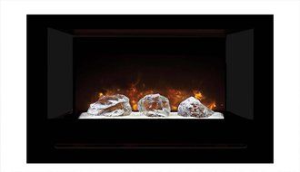 Modern Flames Home Fire Series Electric Fireplace with Log Set and Red Herringbone Side Panels, 42-Inch N6