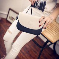 Women Bags Creazy Clamshell Fashion Embossed Purse Shoulder Diagonal Package (Black) N10