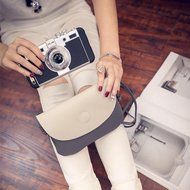 Women Bags Creazy Clamshell Fashion Embossed Purse Shoulder Diagonal Package (Black) N12
