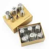TANGCHU 50pcs Small Russian Nozzles 1pc Leaf Icing Piping Nozzle 1pc Large Rose Cake Tips 1pc Korean Cake Decoration... N2