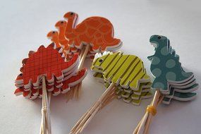24 Dinosaur Cupcake Toppers Picks - Red Fox Tail &trade;