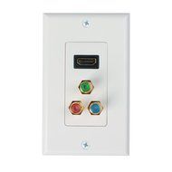 TNP HDMI + 3RCA Wall Plate - 4k Ultra HD UHD 1080P Full HD Compatible &amp; Gold Plated RCA Component Composite Video... N2