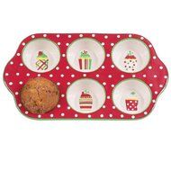 Boston Warehouse Merry Cupcakes 6 Cup Muffin Baking Pan
