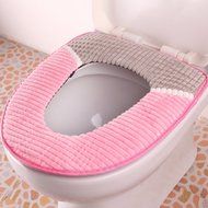 Spritech(TM) Soft Bathroom Warmer Washable Velveteen Cartoon Pattern Toilet Seat Cover Pads Color Random N10