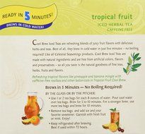Celestial Seasonings Cool Brew Tropical Fruit Iced Herbal Tea Caffeine Free -- 40 Tea Bags