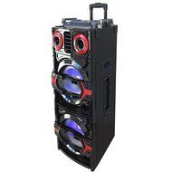 EMB PKL122PRO 1800W Double 10" Woofer w/ LED Lights - Trolley LOUD Portable Speaker System - Built-in Bluetooth... N6