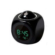 Elitek LCD Colors Projection Clock Voice Chimes Radio Alarm Clocks,Black N2