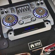 EMB PKL122PRO 1800W Double 10" Woofer w/ LED Lights - Trolley LOUD Portable Speaker System - Built-in Bluetooth... N7