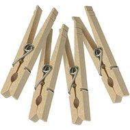 New HONEY-CAN-DO DRY-01375 Wood Clothespins with Spring, 50 pk