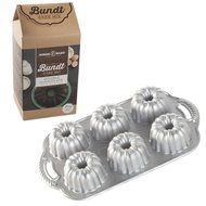 Nordic Ware Anniversary Cast Aluminum Bundtlette Pan with Double Chocolate Cake Mix