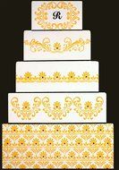 Designer Stencils C491 Fleur De Lis Cake Stencil Side 3, Beige/semi-transparent