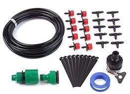 JIEPING Adjustable Widely Use Irrigation Kits Home Garden Watering System 15M &amp; 20Pcs Dripper N4