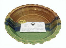 Clay In Motion Handmade Ceramic Deep Dish 9&quot; Pie Plate - Mountain Meadows