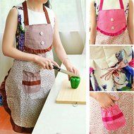 Spritech(TM) Lovely Long Sleeves Antifouling Cartoon Chef Apron for Home Restaurant and Hotel N5