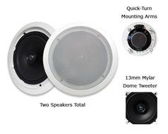 Visonik VR802 350 Watt Pair 8" 2-Way In-Wall/Ceiling Home Speakers