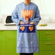 Spritech(TM) Lovely Long Sleeves Antifouling Cartoon Chef Apron for Home Restaurant and Hotel N6