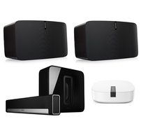 Sonos Home Theater Multi-Room Digital Music System Bundle (PlayBar, (2) PLAY 5 Speakers, Wireless Subwoofer, and...