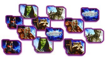 Marvel Guardians of the Galaxy Rings, 12 Pk Cupcake Toppers, 6 Assorted Designs.