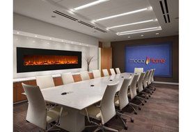 Moda Flame 95" Grand Log Electric Wall Mounted Fireplace Black