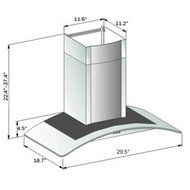 AKDY AWR68S330 30" Wall Mount Ducted Range Hood with 760 CFM Motor 3 Speed Fan Levels Touch Control Panel Dishwasher...