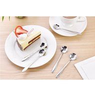 YOHA Creative Floral Coffee Spoon Delicate Teaspoon Sugar Dessert Spoon Ice Cream Spoon Scoop(4 pcs,B) N11