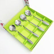 YOHA Creative Floral Coffee Spoon Delicate Teaspoon Sugar Dessert Spoon Ice Cream Spoon Scoop(4 pcs,B) N12