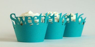All About Details Teal Sweet 16 Cupcake Wrappers, Set of 12