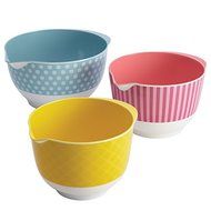 Cake Boss Countertop Accessories 3-piece Basic Pattern Melamine Mixing Bowl Set