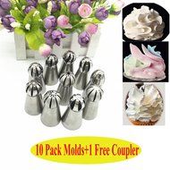 Swity Home 10 Set Stainless Steel Russian Icing Piping Nozzles Tips for Decorating Cake and Icing Cupcake, 1 Large... N2