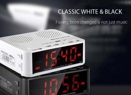 MX - 017 Bluetooth Portable Desktop Alarm Clock V2.1 Stereo Speaker Support FM Radio Handsfree AUX In TF ...... N7