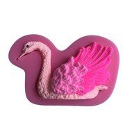 FLY 2PCS/Set Swan shape Silicone Fondant Mold For Cake Decorating,Pink