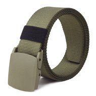 Kinsun Military Plastic Buckle Nylon Canvas Adjustable Strong Waist Web Belt (Black)