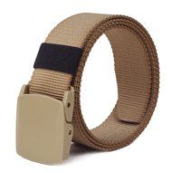Kinsun Military Plastic Buckle Nylon Canvas Adjustable Strong Waist Web Belt (Black) N2