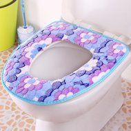 Spritech(TM) Soft Bathroom Warmer Washable Velveteen Cartoon Pattern Toilet Seat Cover Pads Color Random N16