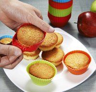Chefaith 48-Pcs Reusable Silicone Baking Cups, Cupcake Liners, Muffin Cups [48 Round Cups with 4 Rainbow Colors... N2