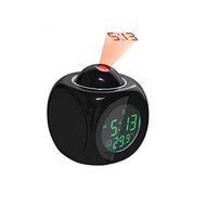 Elitek LCD Colors Projection Clock Voice Chimes Radio Alarm Clocks,Black N3
