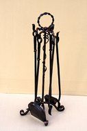 Fireplace set 4 pieces Handmade Hearth Accessories "Nikolaev" Agrik, Finish: Patina N5