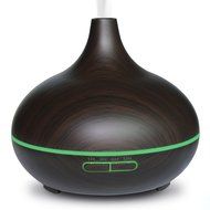 SMALI 300ml Aromatherapy Essential Oil Diffuser, Wood Grain, 7 Colors Changing LED Night Light for Office Home... N5