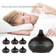 SMALI 300ml Aromatherapy Essential Oil Diffuser, Wood Grain, 7 Colors Changing LED Night Light for Office Home... N6