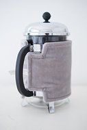 French Press Coffee Cover (12-cup, Grey Velvet)