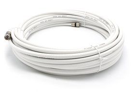 25' feet white RG6 coax, coaxial cable with two male F-pin Male connectors N6