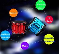 Generic Metal Steel Wireless Bluetooth Speaker Support FM Radio Color ( Blue ) N5