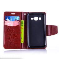 Galaxy Core Prime Case,ikasus Glitter Diamond Embossing Flowers Lily Butterfly PU Leather Flip Wallet Pouch Stand... N15