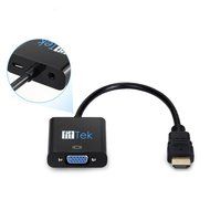 Vga Converter,fitTek &reg; Vga To Hdmi In Hdmi Adapter Hdmi cable HDMI TO VGA 1080P with Audio Port