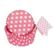 Polka Dot Cupcake Kit for 24, Hot Pink