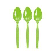 Amscan Big Party Pack 100 Count Mid Weight Plastic Spoons, Kiwi