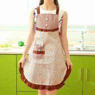 Spritech(TM) Lovely Long Sleeves Antifouling Cartoon Chef Apron for Home Restaurant and Hotel N9