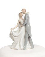 Elegant Porcelain Wedding First Kiss Bride and Groom