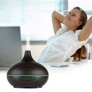 SMALI 300ml Aromatherapy Essential Oil Diffuser, Wood Grain, 7 Colors Changing LED Night Light for Office Home... N9