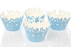 It&#039;s A Boy Laser Cut Cupcake Covers 24 Baby Shower